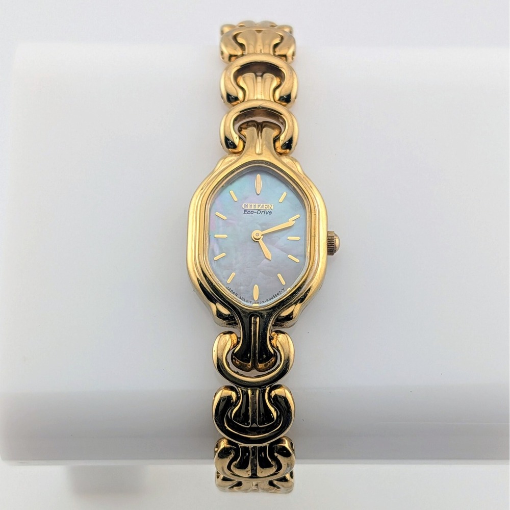 Citizen Eco-Drive B023-K003768 MOP Gold Tone Women's Watch 18mm 6"